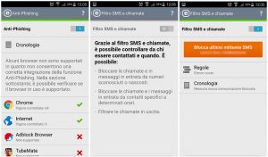 Anti-Phishing e Filtro SMS e chiamate