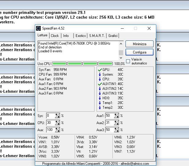 Temperature Full-Load processore I5-7600K