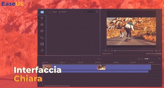 Interfaccia semplice del software per modificare video EaseUS Video Editor